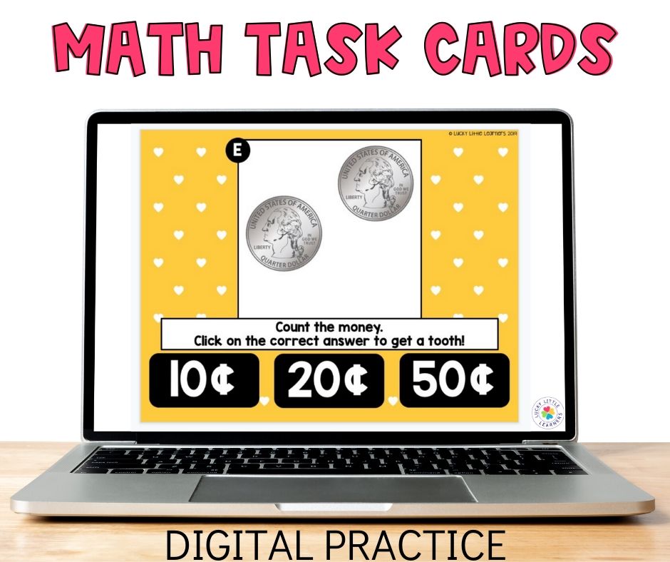 Digital math task cards are great 2nd grade math activities for distance learning.  They are self correcting and highly engaging!