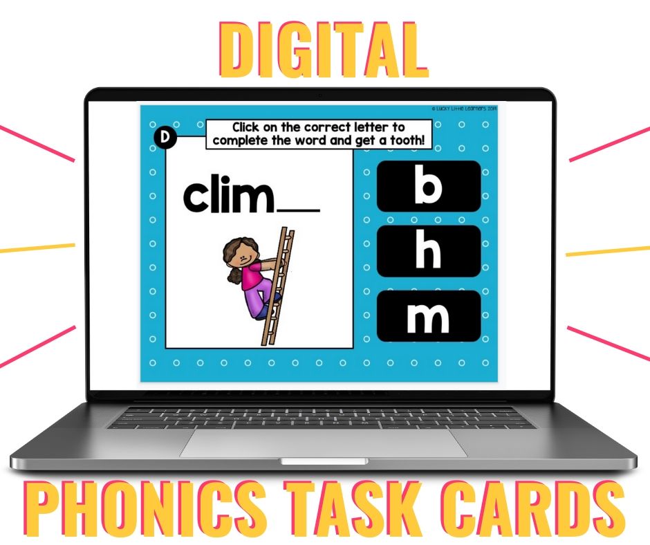 Digital phonics task cards are perfect for distance learning!  Assigning these phonics activities are super simple and highly engaging!  They work with any platform as well!