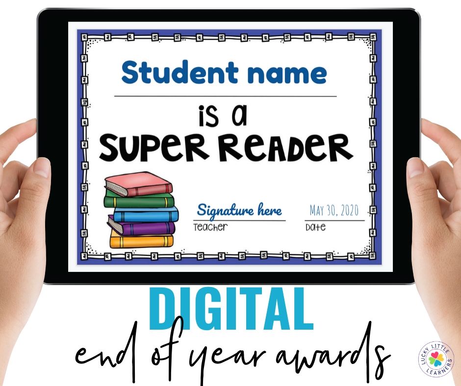 Our End of the Year Awards are now provided in both a printed and digital format!  If you already own this resource, go ahead and download the free update.  There are 75 different award titles.  They are available as certificates, lanyards, or brag tags.  They are provided in a printed version, editable version, and now digital version.