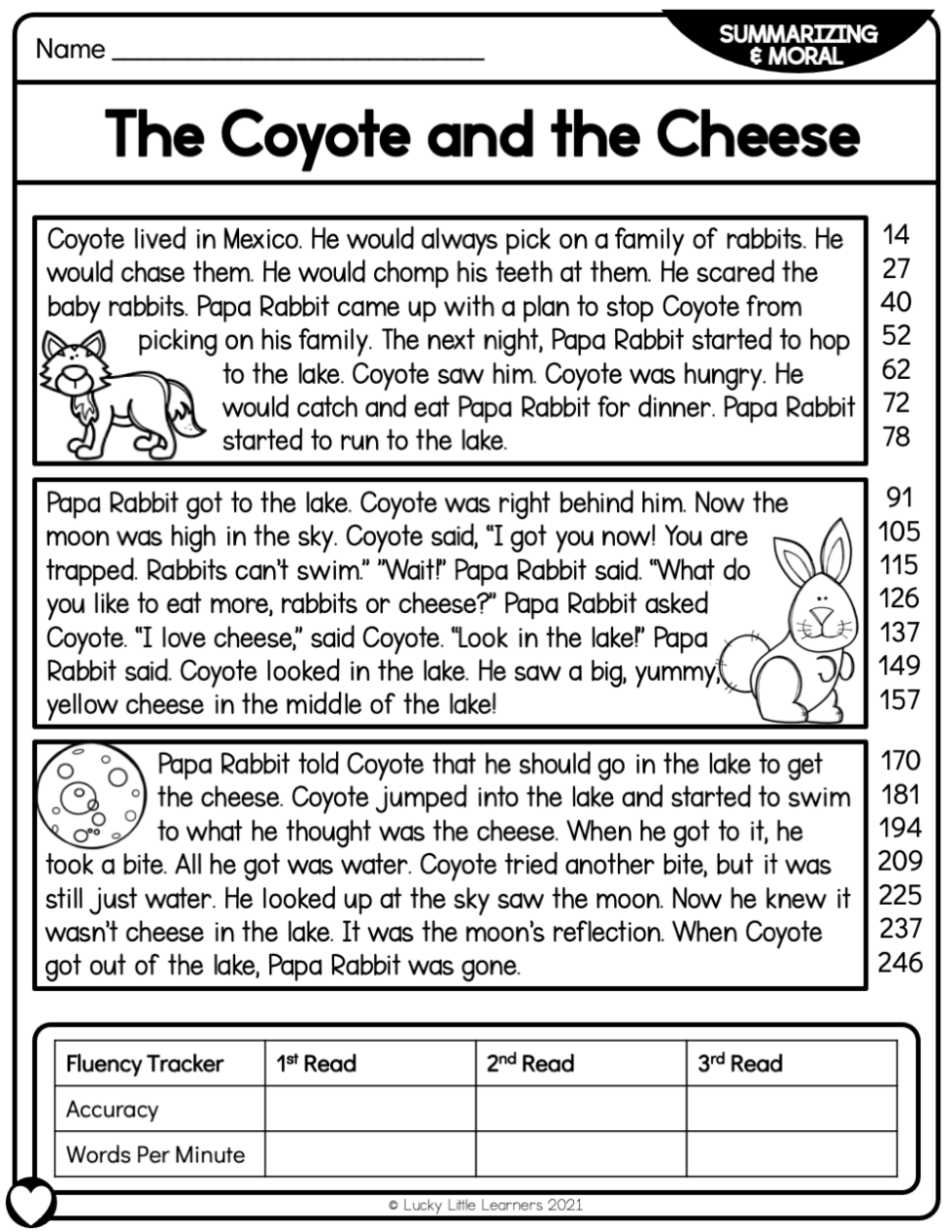 Teaching Summarizing With Fiction - Lucky Little Learners