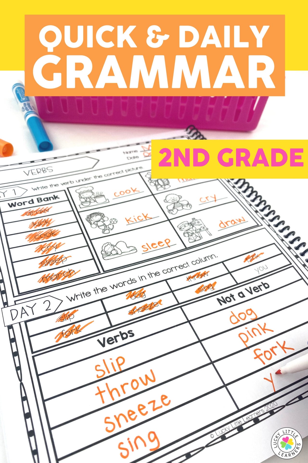 No Prep Daily Grammar Practice in 2nd Grade - Lucky Little Learners