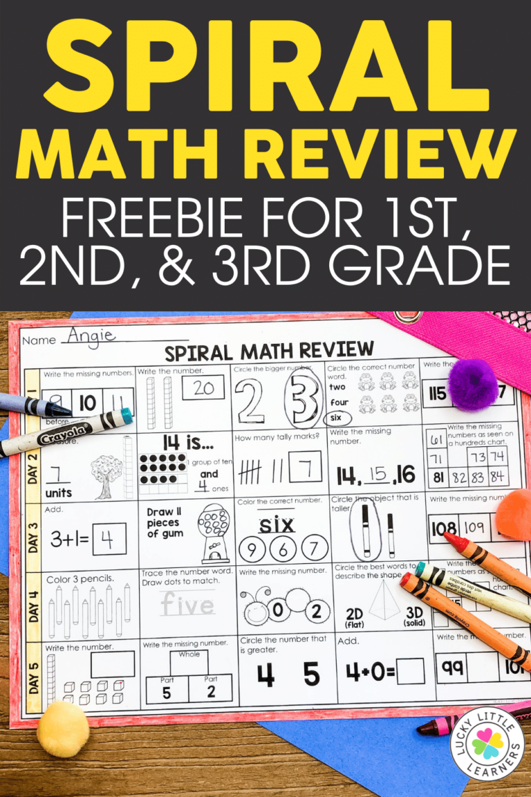 Spiral Math Review Freebie - Lucky Little Learners