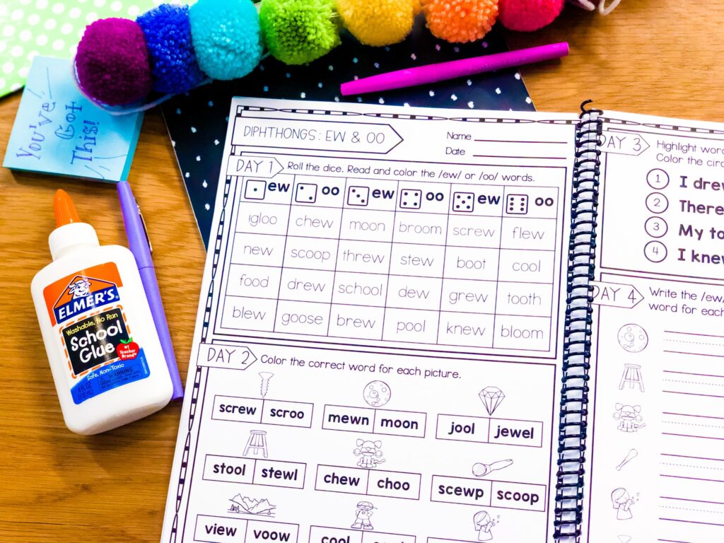 daily phonics review sheets