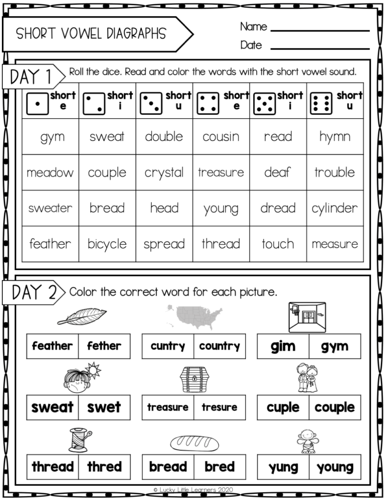 Free Phonics Worksheets For First Graders