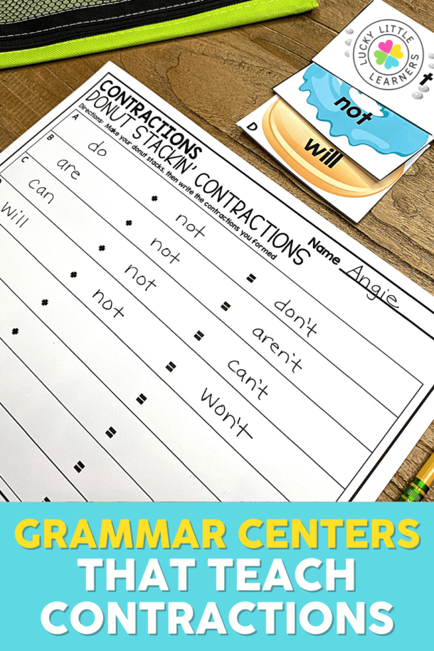 Grammar Center Activities for 2nd Grade - Lucky Little Learners