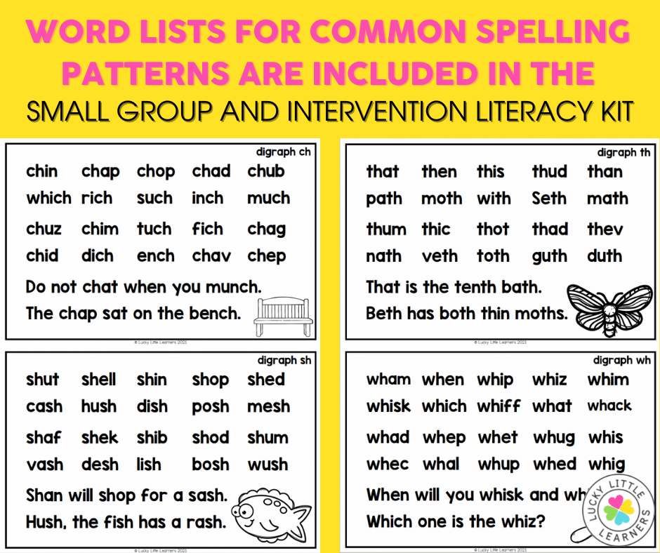 word lists to practice phonics patterns