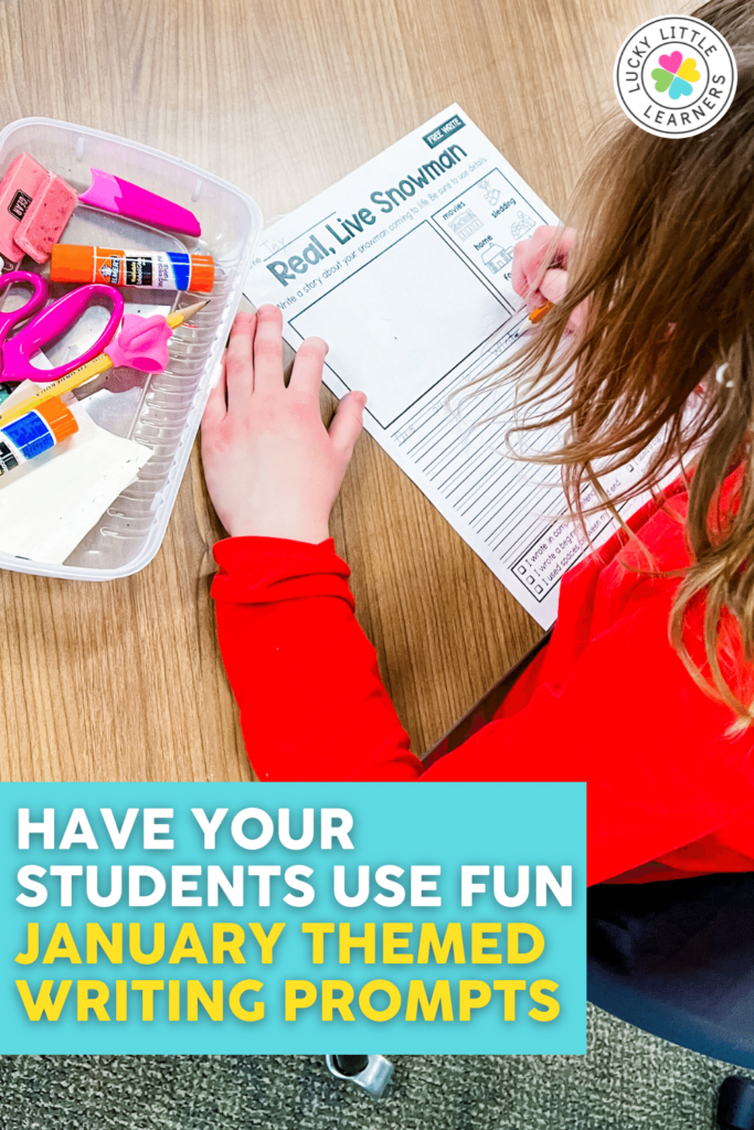 january themed writing prompts are a good activity for the first week back after the winter break from school