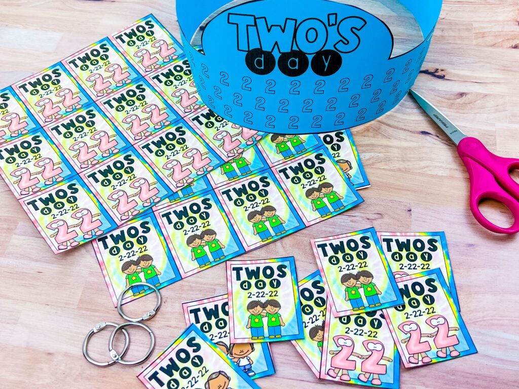 Two's Day decorations and activities for the 1st or 2nd grade classroom