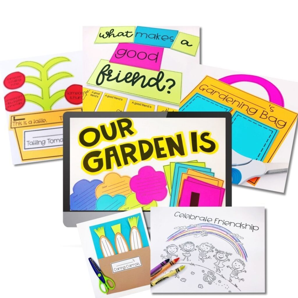 Friendship garden craft and classroom activities for Valentine’s Day read alouds and activities