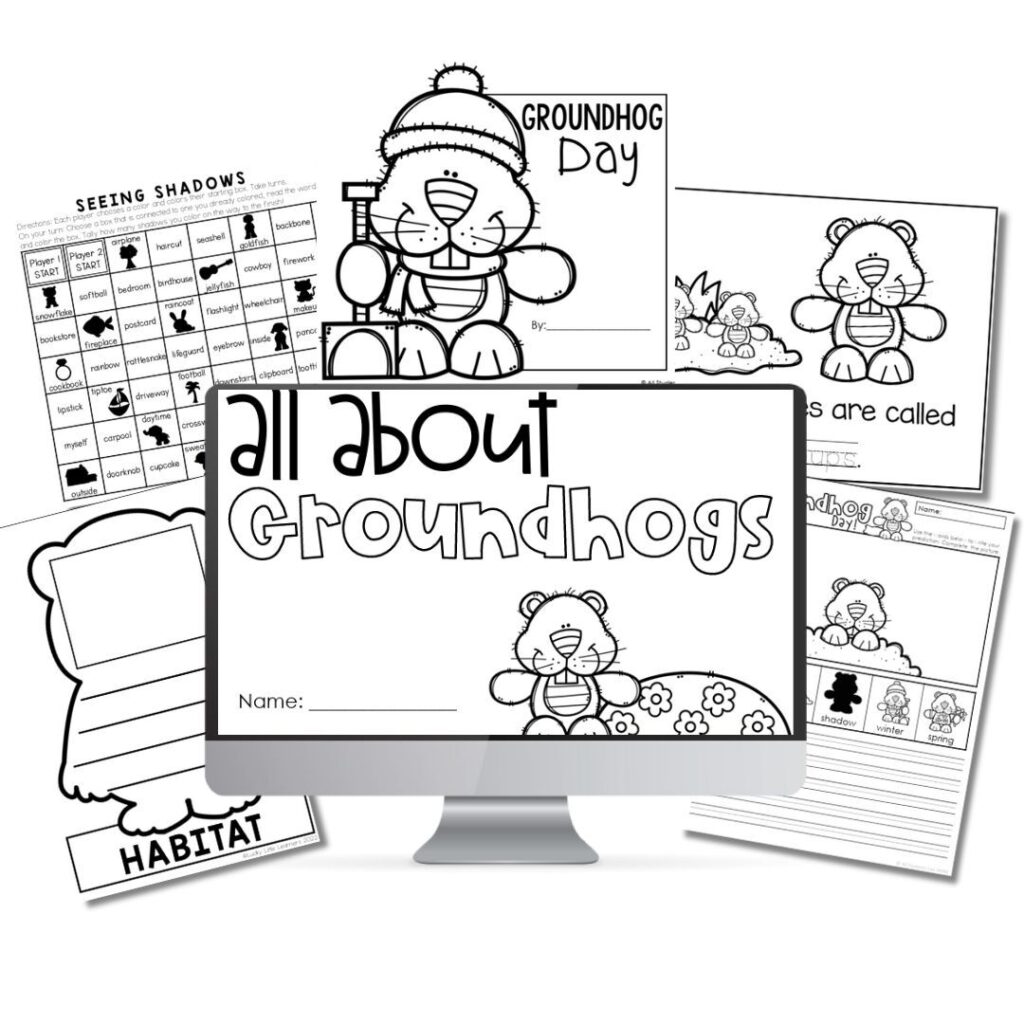 All About Groundhogs and Groundhog Day printables for Valentine’s Day read alouds and activities