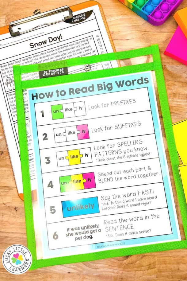 Syllable Routine Chart An Easy Routine for Syllable Division - Lucky Little Learners