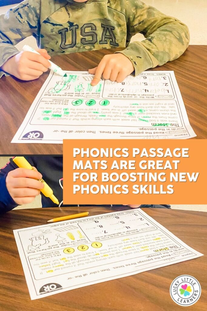 phonics mats include activities for practicing r controlled vowels in isolation and in text