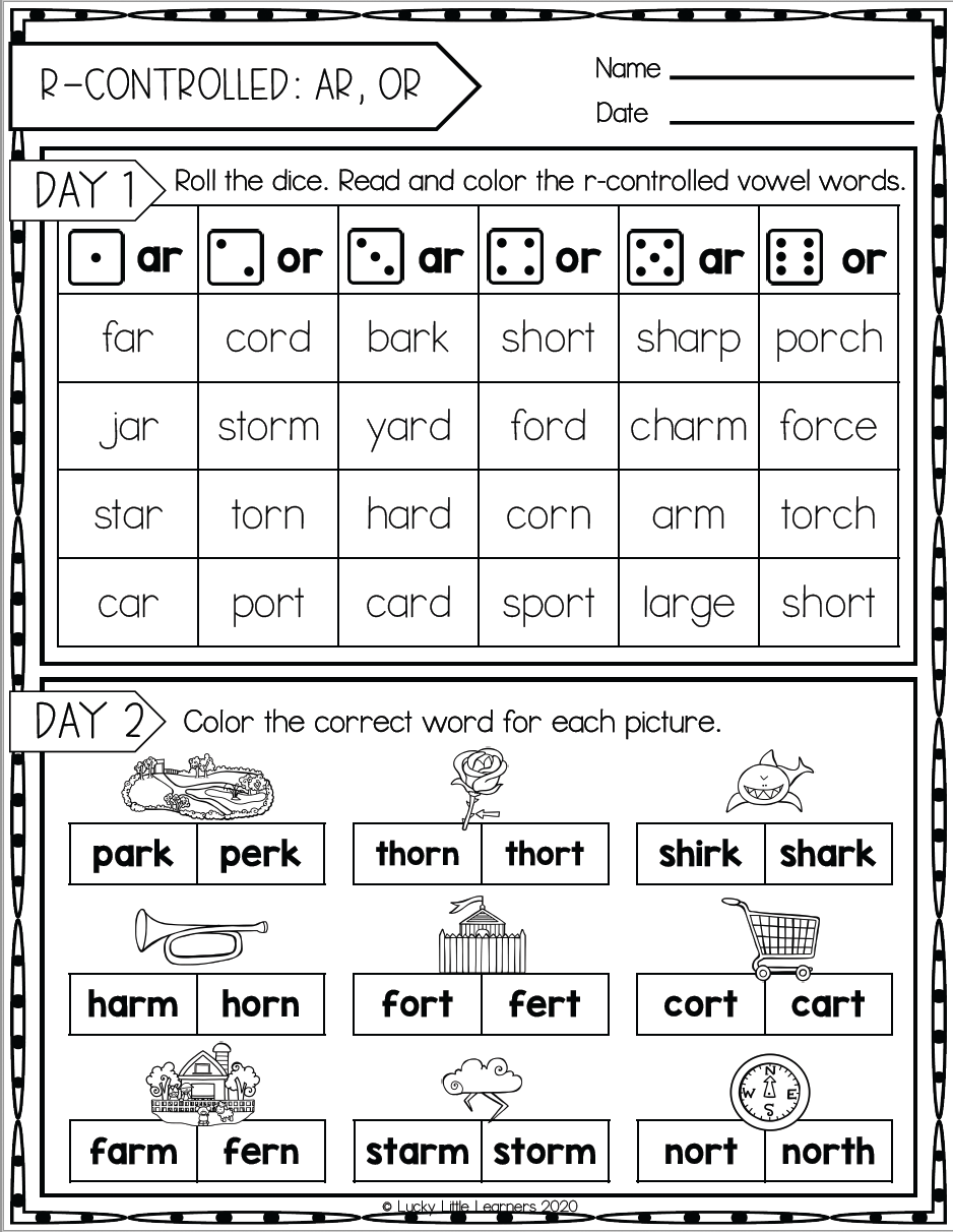 How To Teach R Controlled Vowels Lucky Little Learners