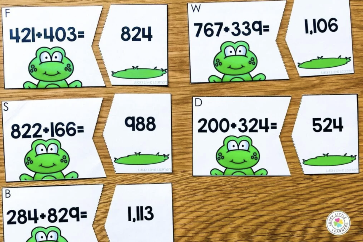 Spring Math Centers for 1st and 2nd grade - Lucky Little Learners