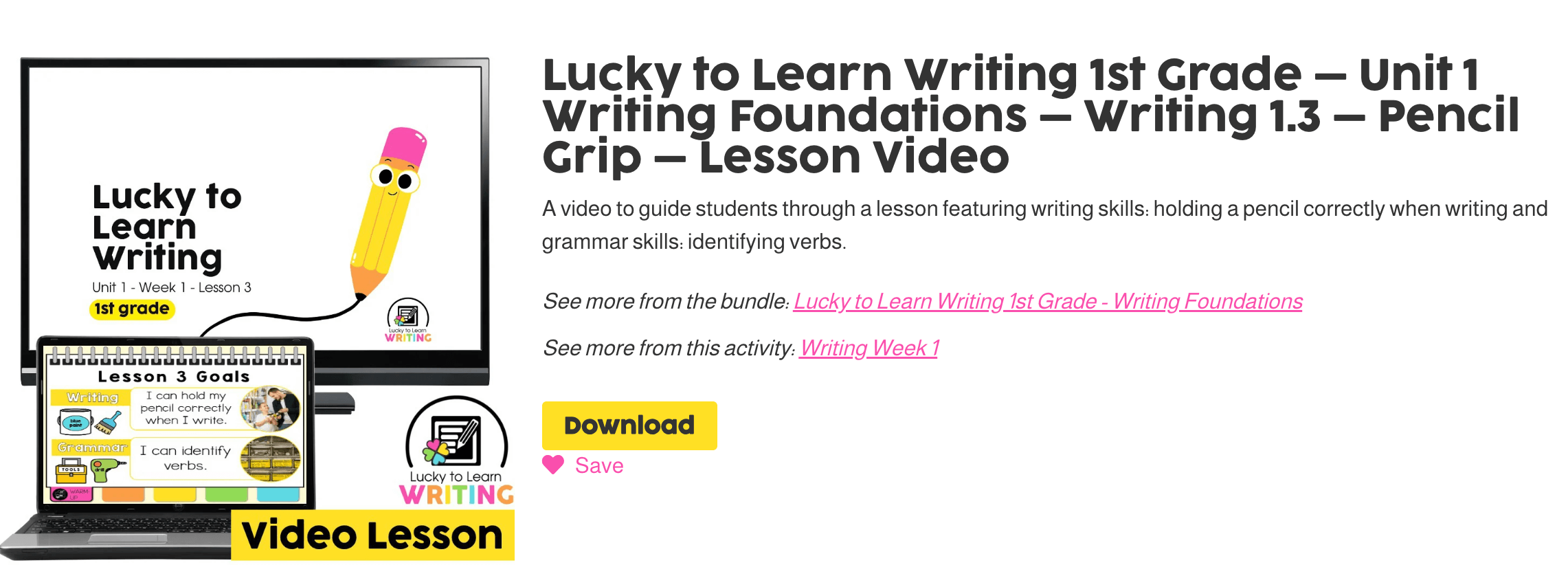A video lesson to guide students through early writing skills including holding a pencil correctly when writing.