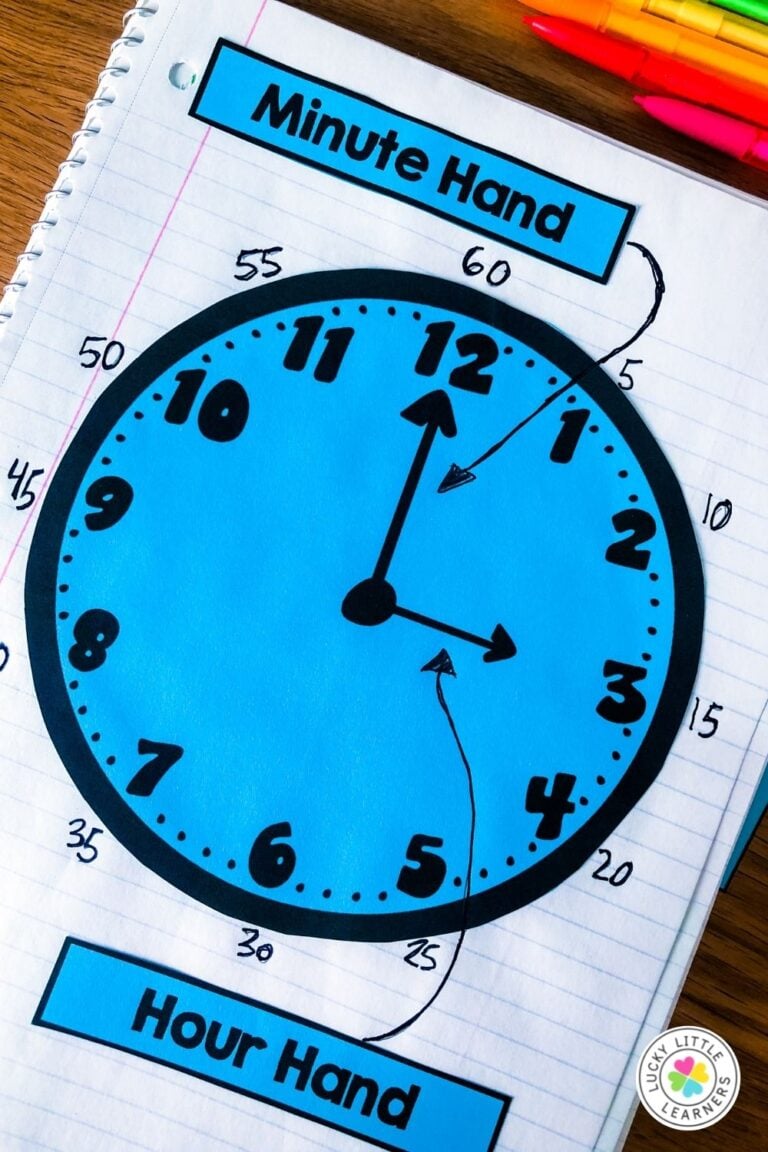 12 Interactive Notebook Telling Time Activities for 2nd Grade - Lucky ...