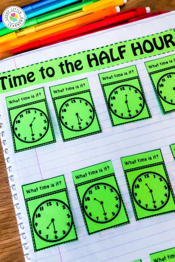 12 Interactive Notebook Telling Time Activities for 2nd Grade - Lucky ...