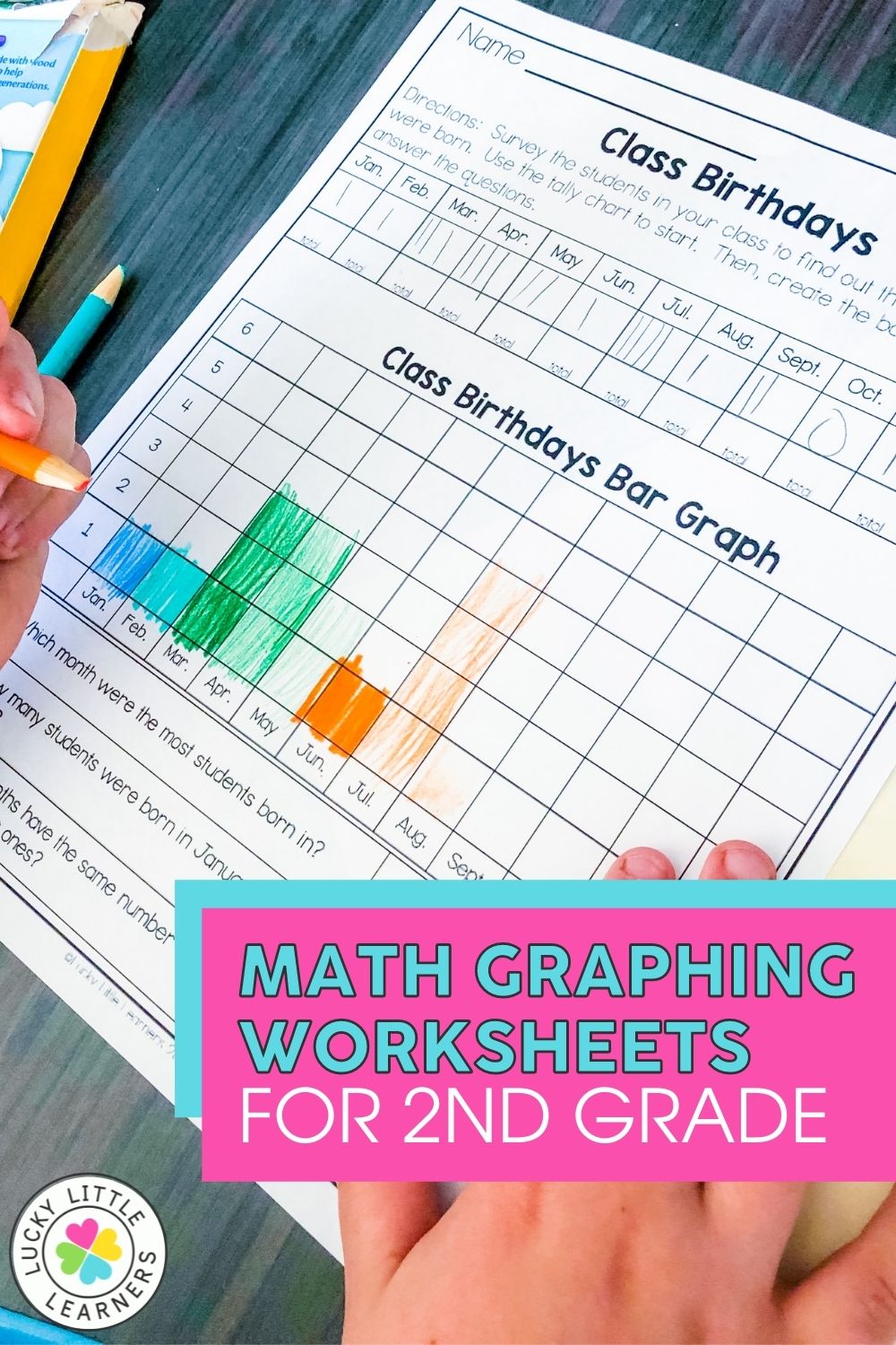 Math Graphing Worksheets For 2nd Grade - Lucky Little Learners image.