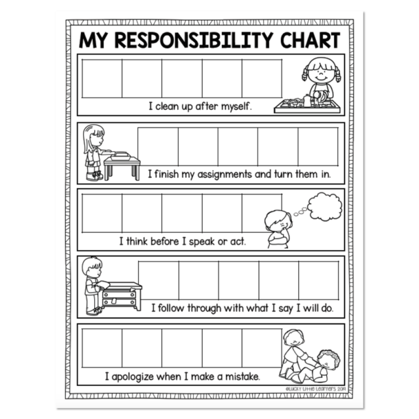 Responsibility Student Using Ruler Icon How to Teach Responsibility in the Classroom - Lucky Little Learners