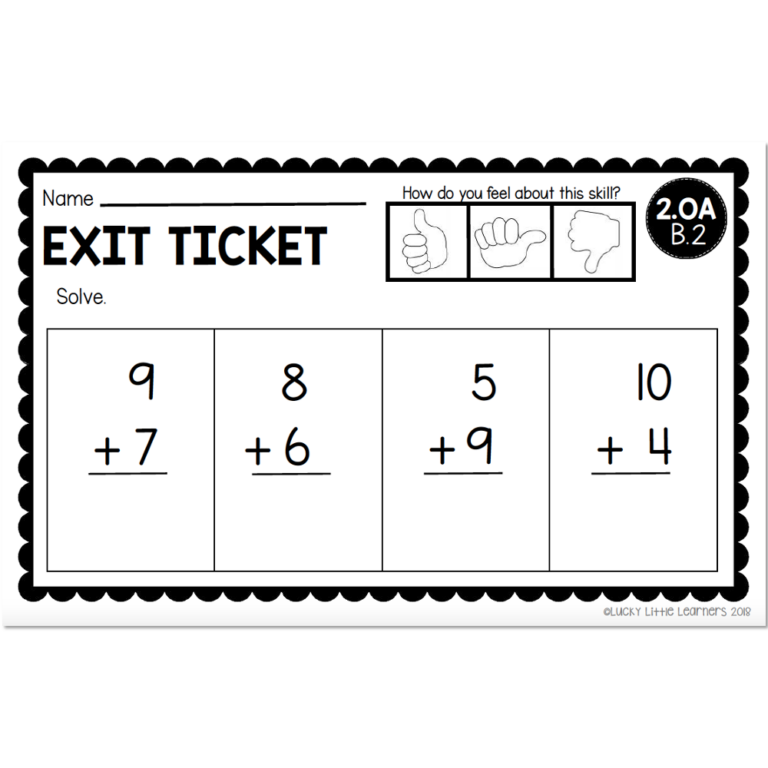 All About Math Exit Ticket Boards - Lucky Little Learners
