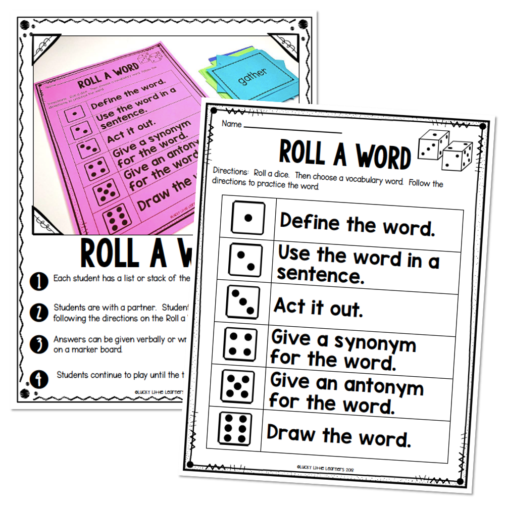 Vocabulary Games & Vocabulary Activities for Group & Partner Word