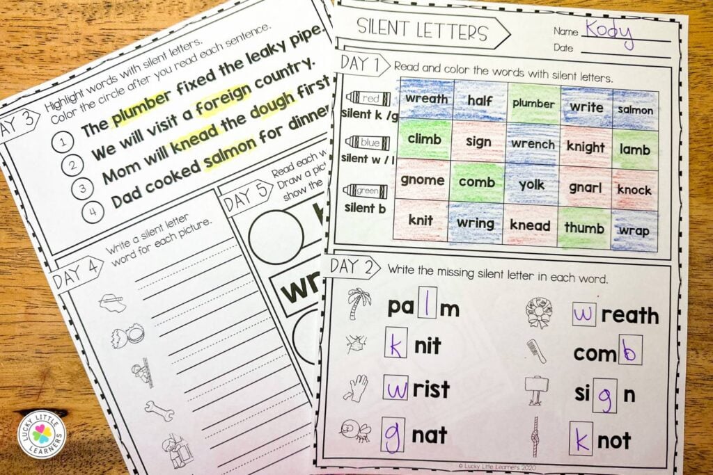 Silent Letters, Homework Zone: Language