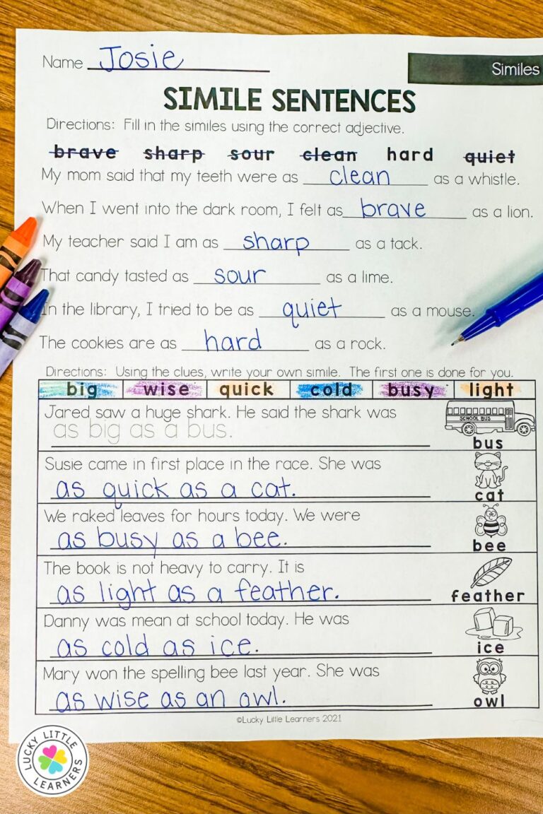 Fresh Ideas to Teach Similes and Metaphors - Lucky Little Learners