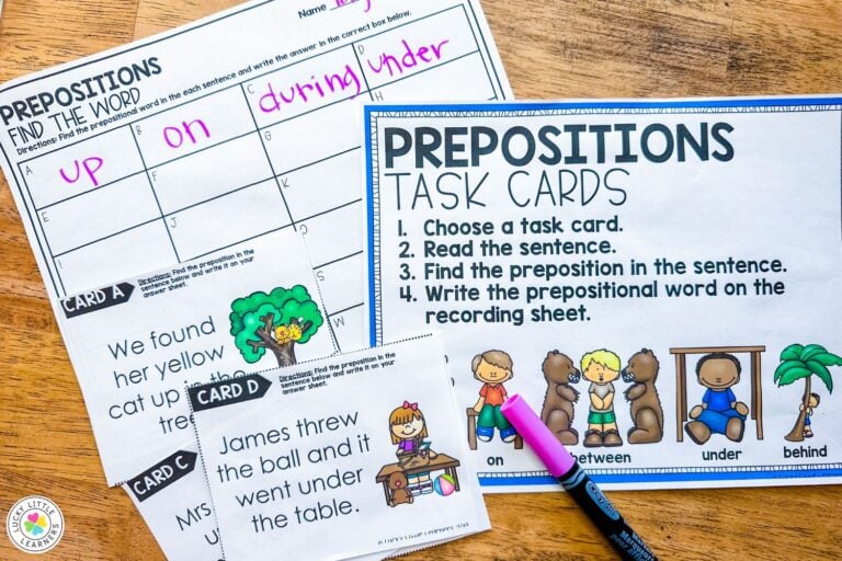 Prepositional Example Eyfs Teaching Prepositions and Prepositional Phrases - Lucky Little Learners