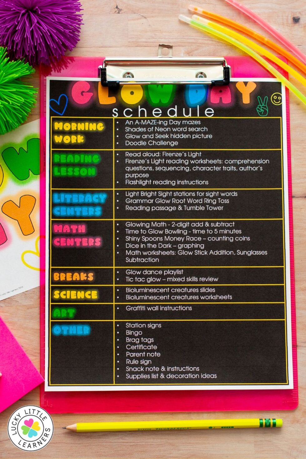 Glow Day Classroom Transformation - Lucky Little Learners