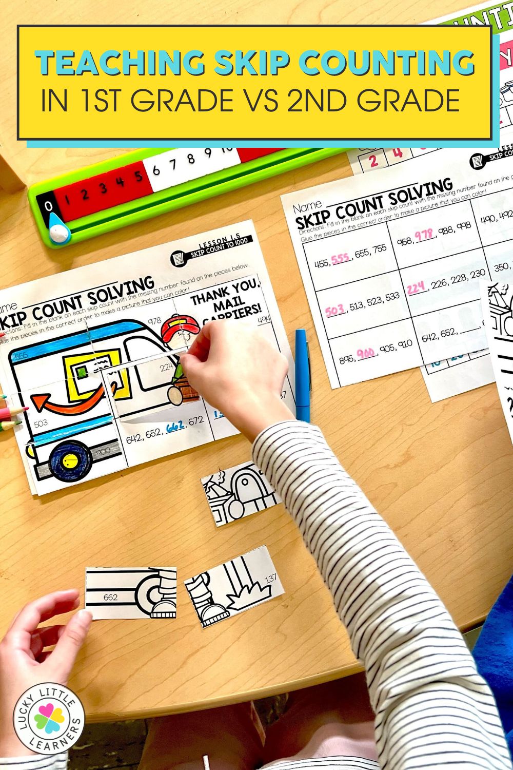 Teaching skip counting in 1st grade vs 2nd grade lucky little learners
