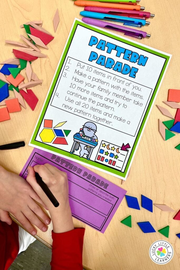 a pattern parade center for a family math night