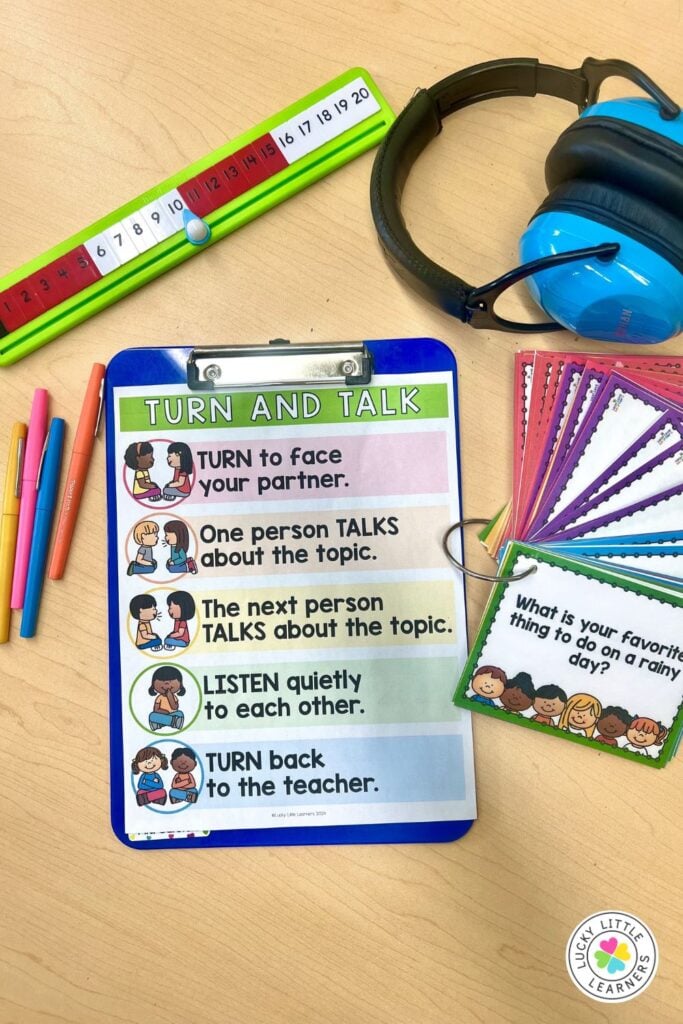 a turn & talk behaviors poster