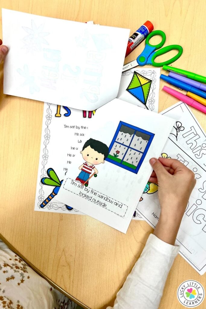 a half page spring emergent reader