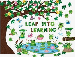 "leap into learning" wall decal set