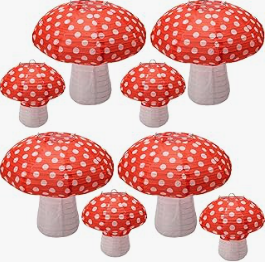 inflatable red and white mushroom set