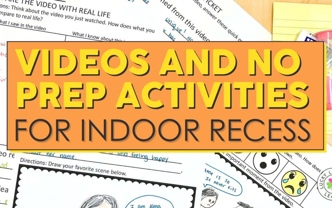 Videos and No Prep Activities for Indoor Recess