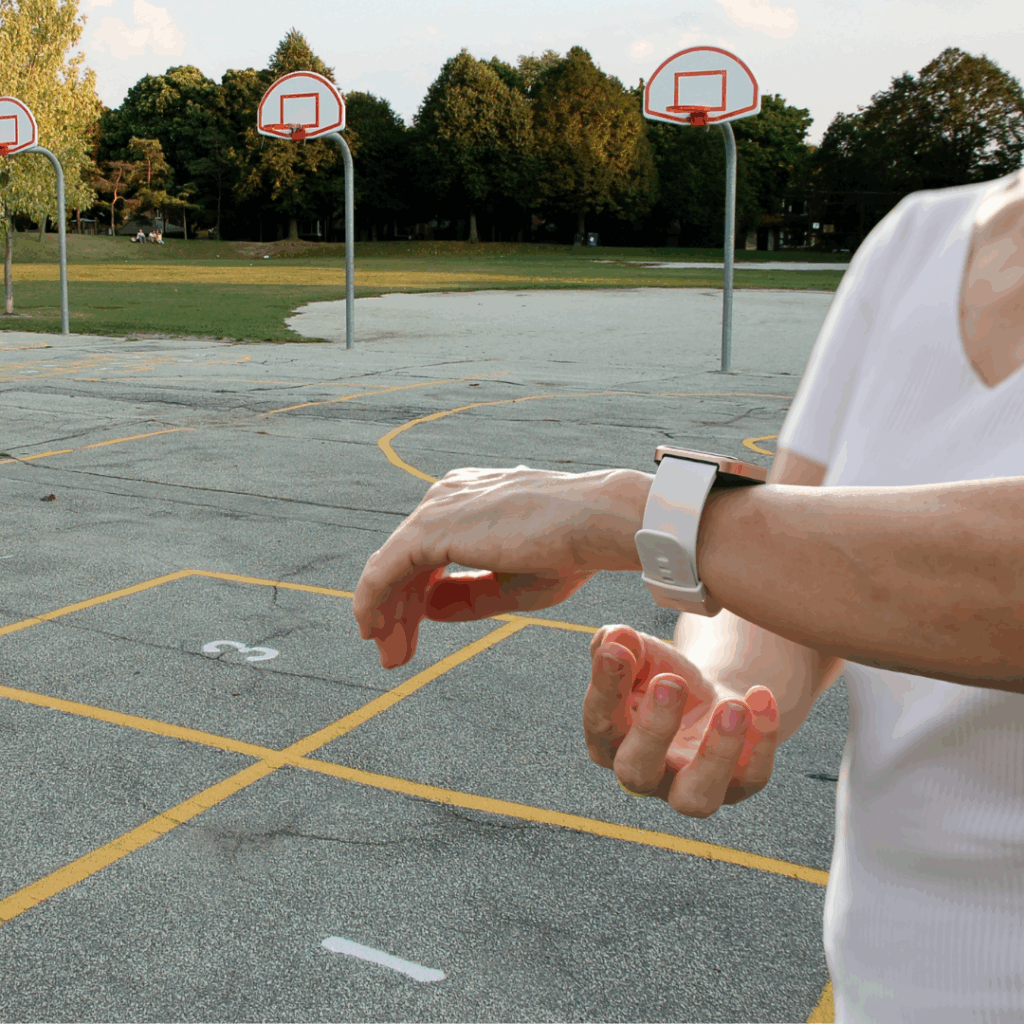Fitness tip for busy teachers: set your watch timer for 10 minutes of movement outside on the playground any time during the day.