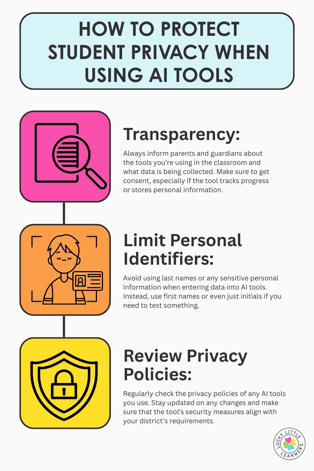 three ways to protect student privacy when using AI tools.