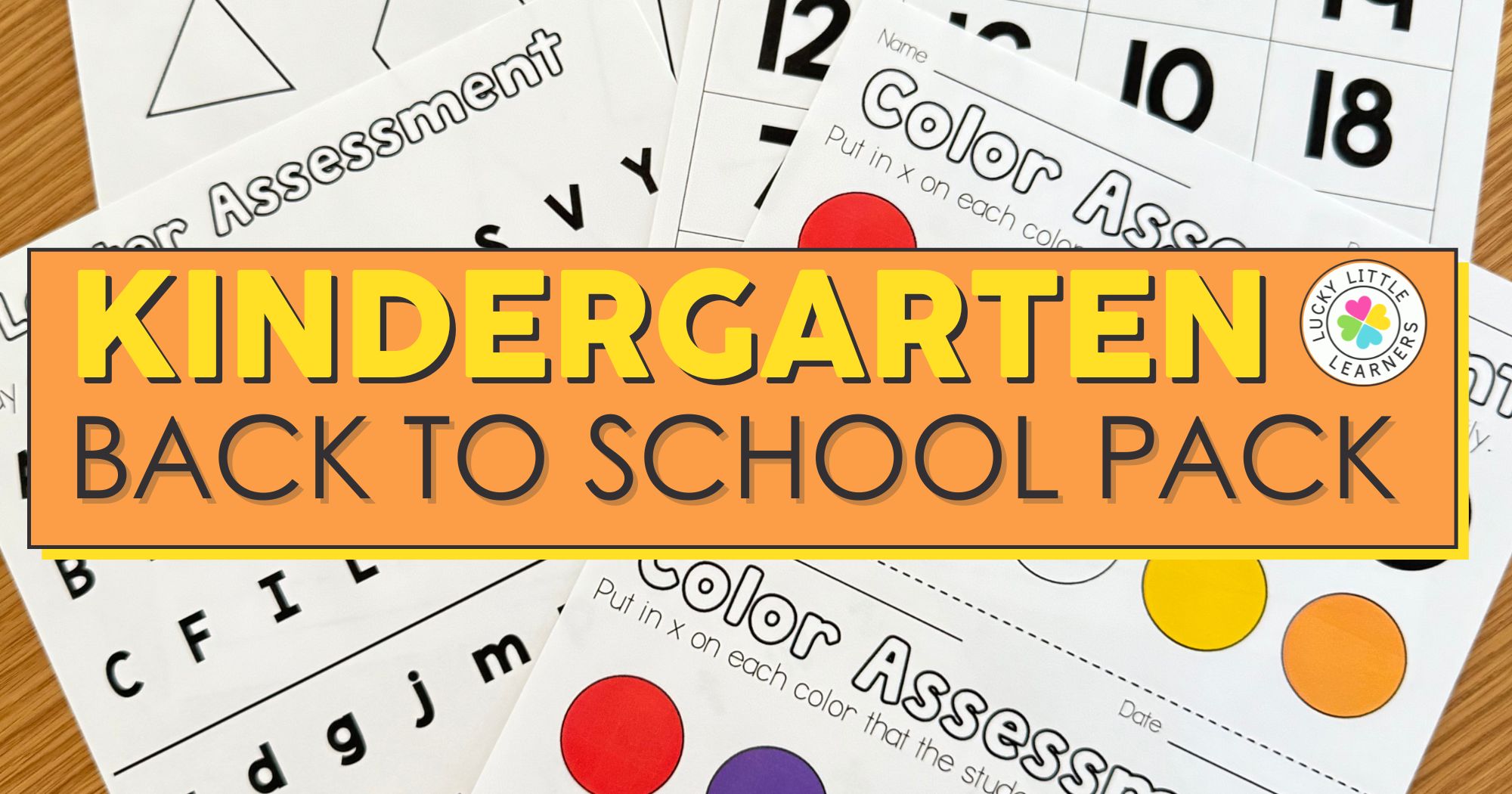 Kindergarten Back to School Pack
