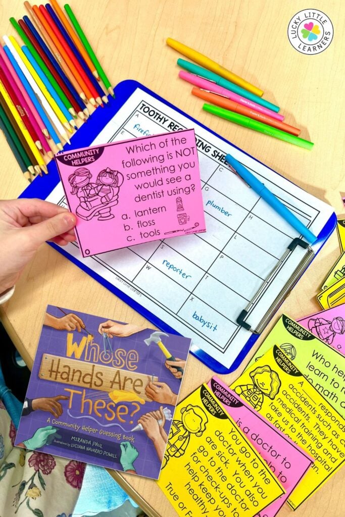 Holiday read alouds community helpers activity with reading comprehension questions and picture book