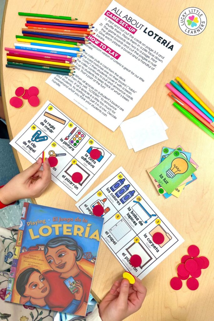 Holiday read alouds cultural activity with Lotería game and bilingual read aloud book for students