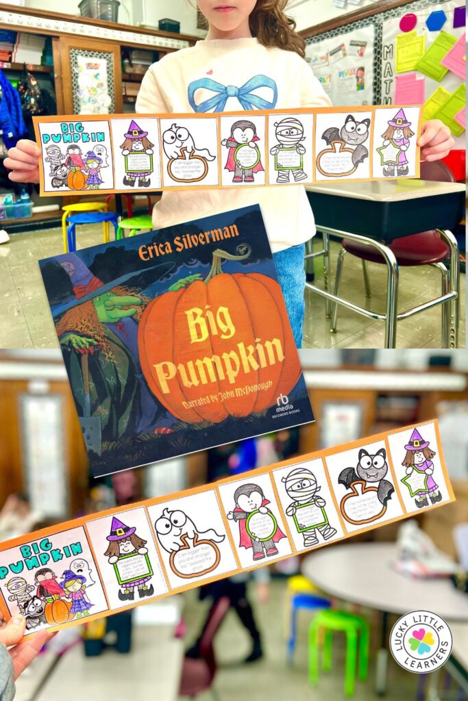 Holiday read alouds Halloween activity with Big Pumpkin story and student sequencing craft