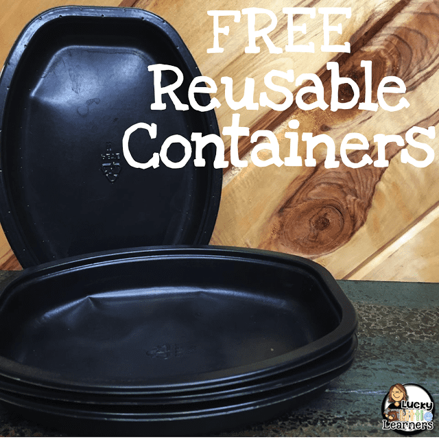 free reusable containers for getting math manipulatives organized in the elementary classroom